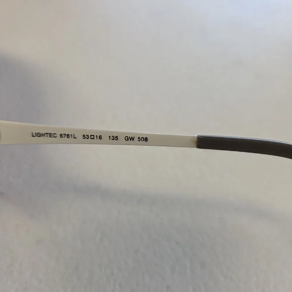 Morel France Eyeglass Frame LIGHTEC 6761L 53-16-135 GW 508 Dark Grey White